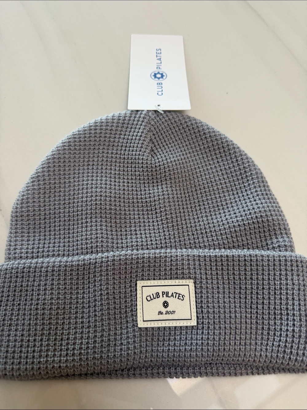Club Pilates- Gray Waffle Knit Beanie